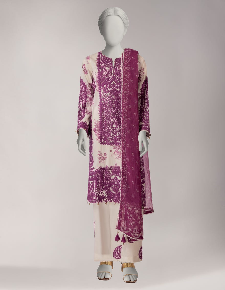 MULTICOLOR LAWN EMBROIDERED UNSTITCHED 3PC