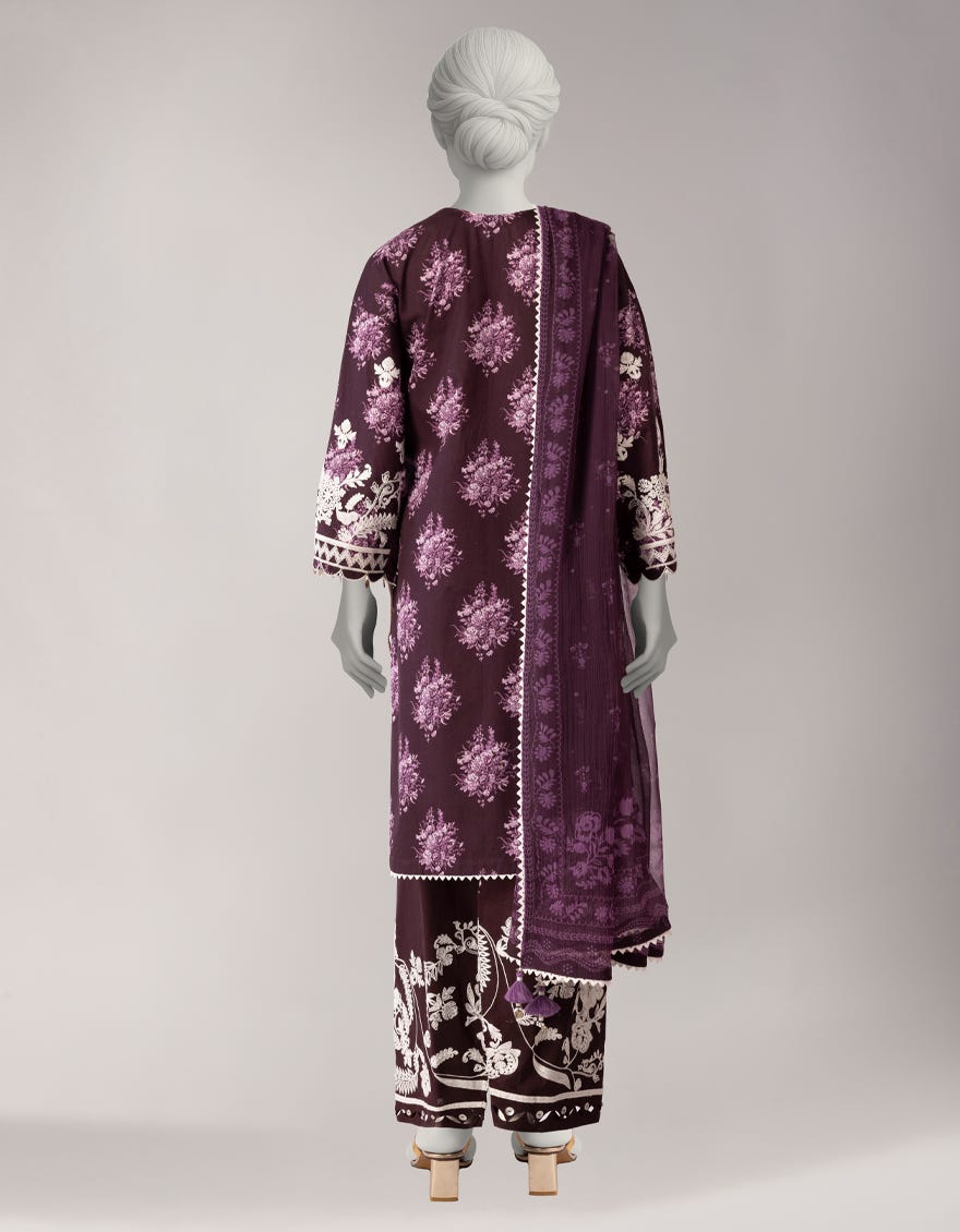 MULTICOLOR LAWN EMBROIDERED UNSTITCHED 3PC