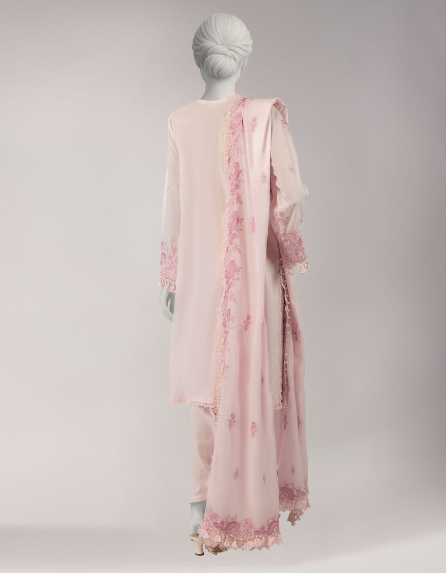 PINK LAWN EMBROIDERED UNSTITCHED 3PC