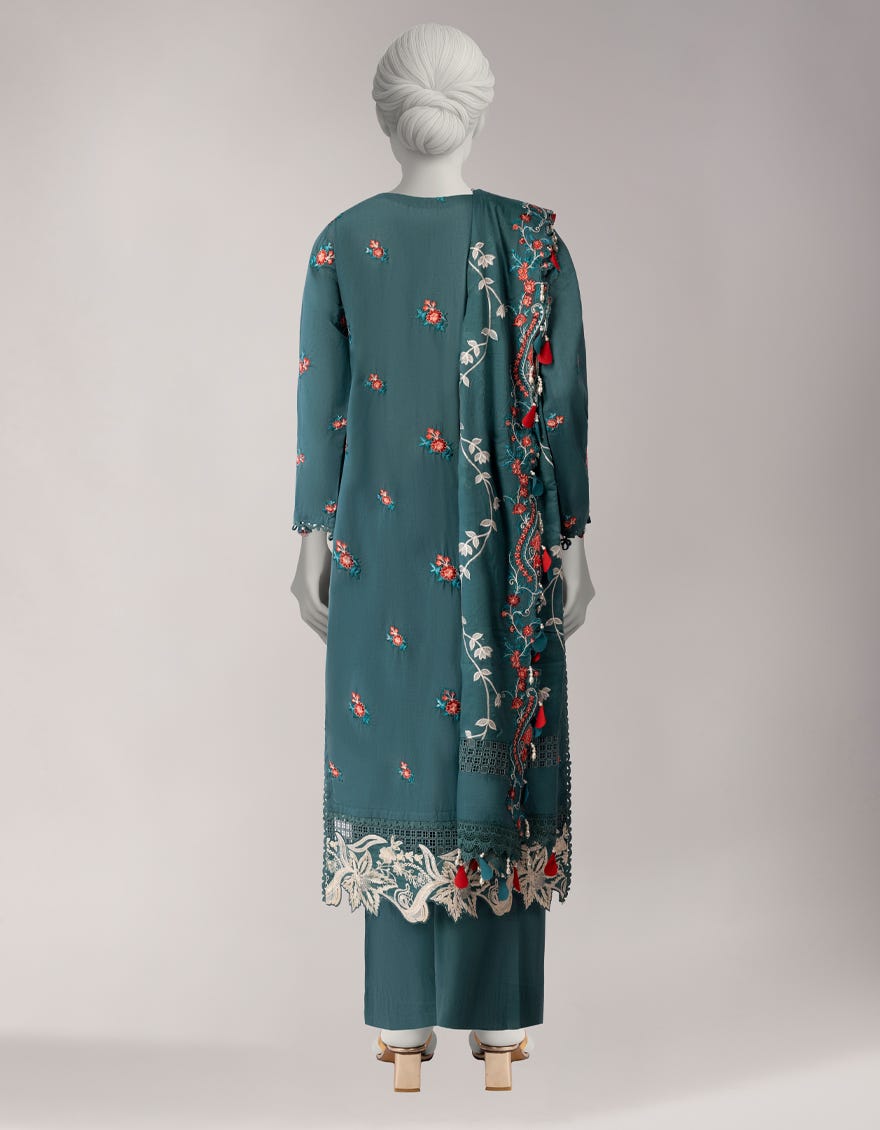 BLUE LAWN EMBROIDERED UNSTITCHED 3PC