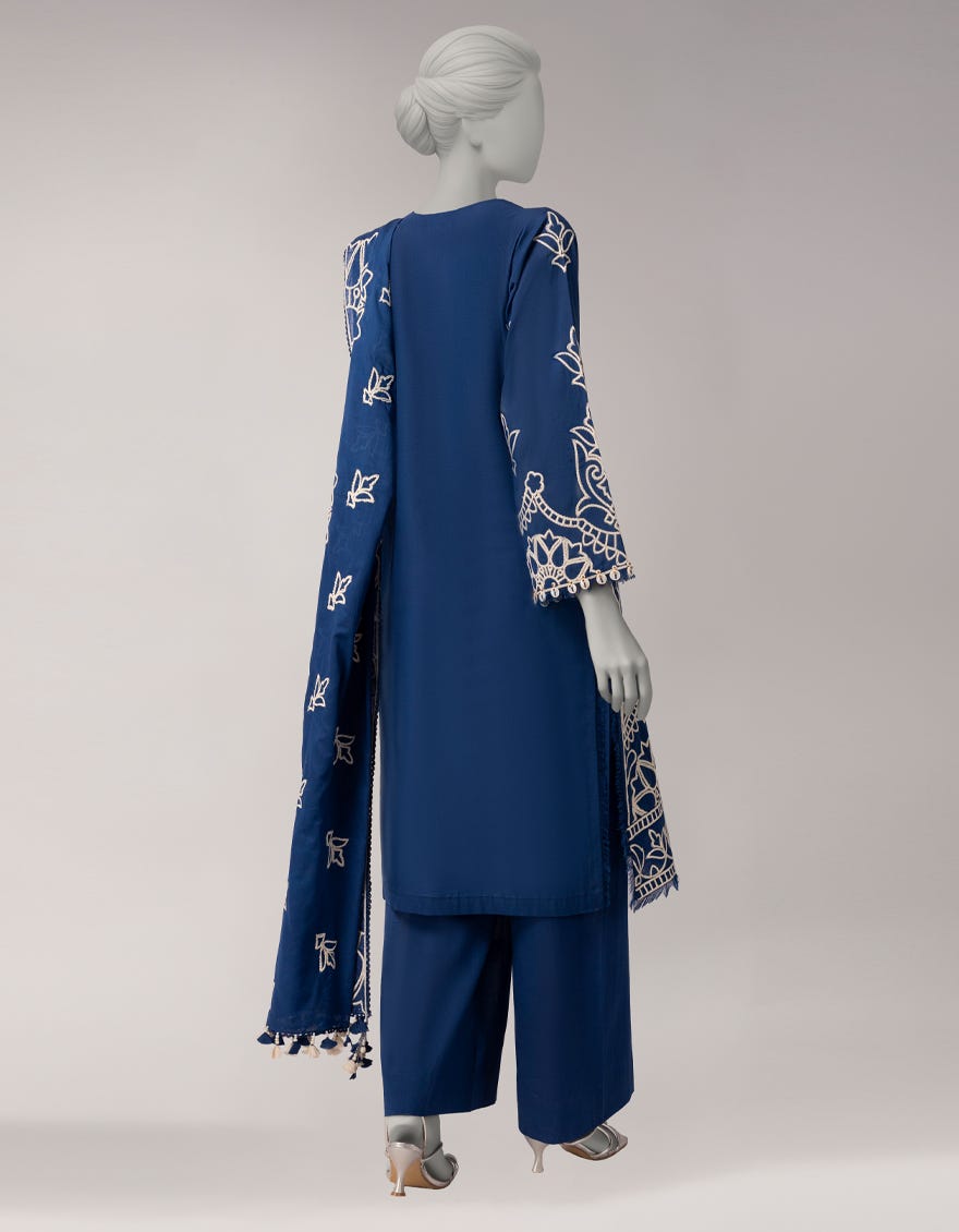 BLUE LAWN EMBROIDERED UNSTITCHED 3PC