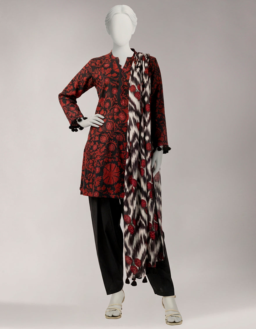 MULTICOLOR LAWN PRINTED UNSTITCHED 3PC