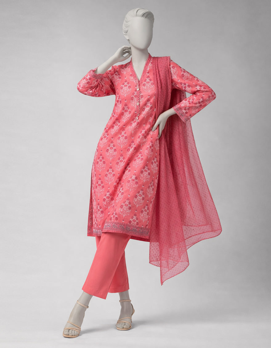 MULTICOLOR LAWN PRINTED UNSTITCHED 3PC