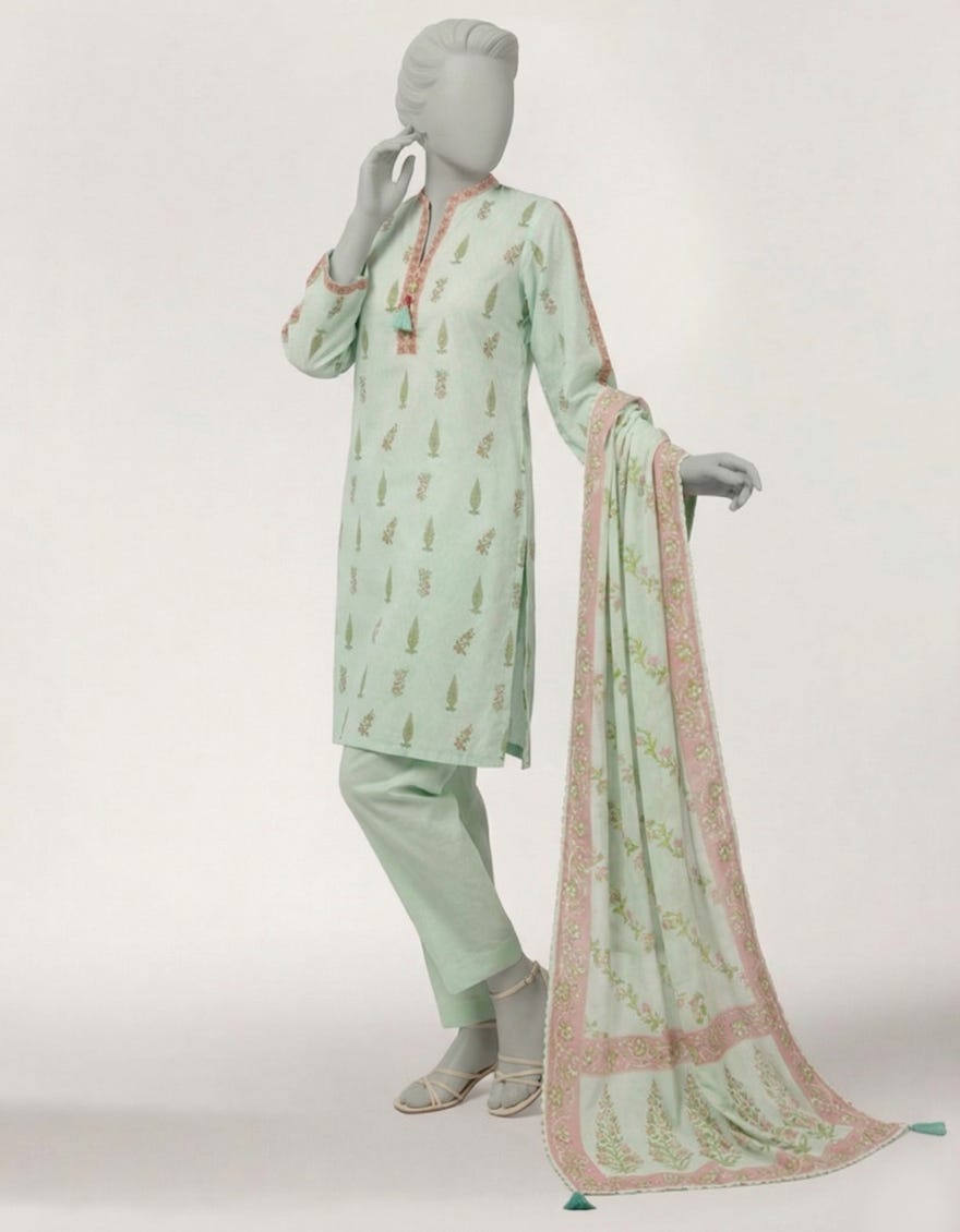 MULTICOLOR LAWN PRINTED UNSTITCHED 3PC