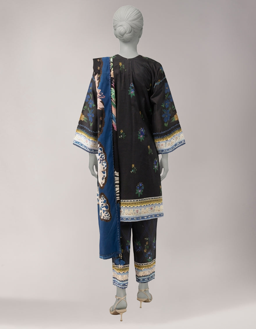 MULTICOLOR LAWN DIGITAL PRINTED UNSTITCHED 3PC