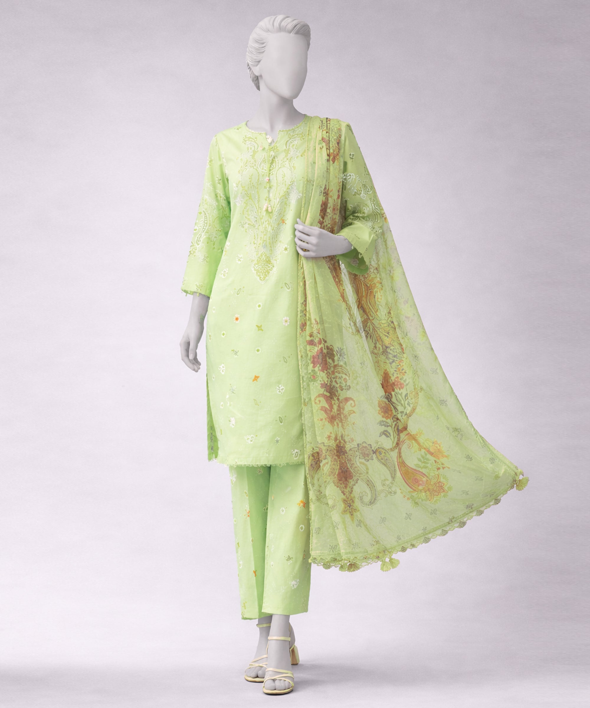 MULTICOLOR LAWN PASTE PRINTED UNSTITCHED 3PC