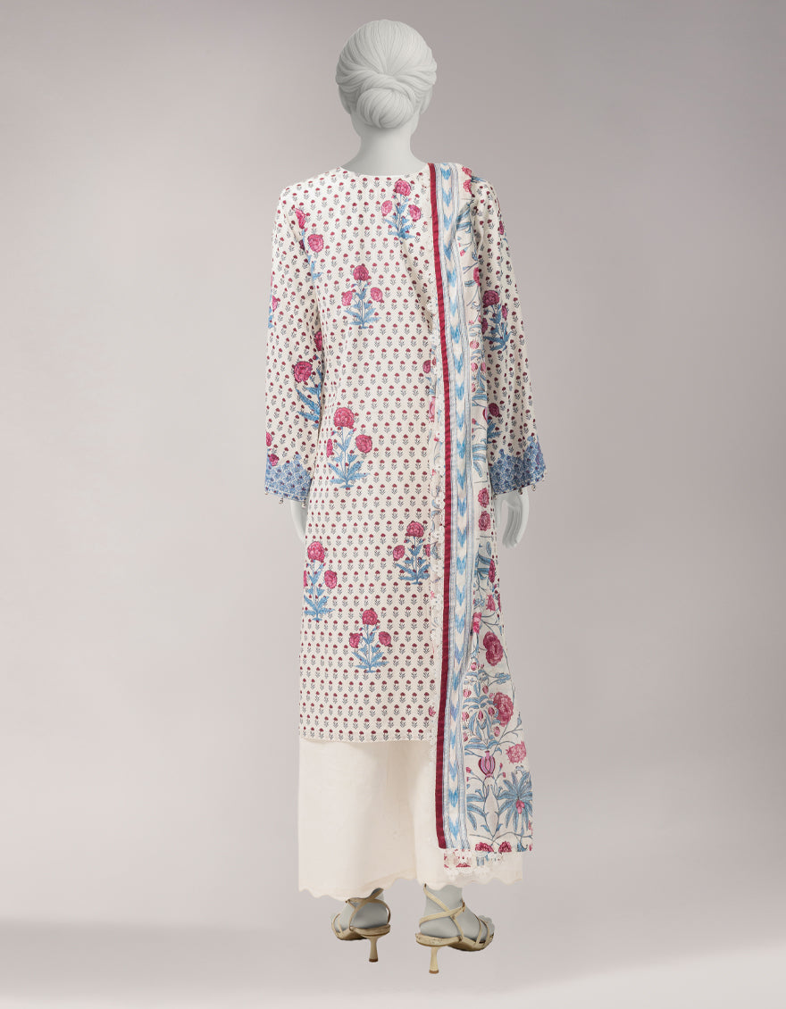 MULTICOLOR LAWN EMBROIDERED UNSTITCHED 3PC