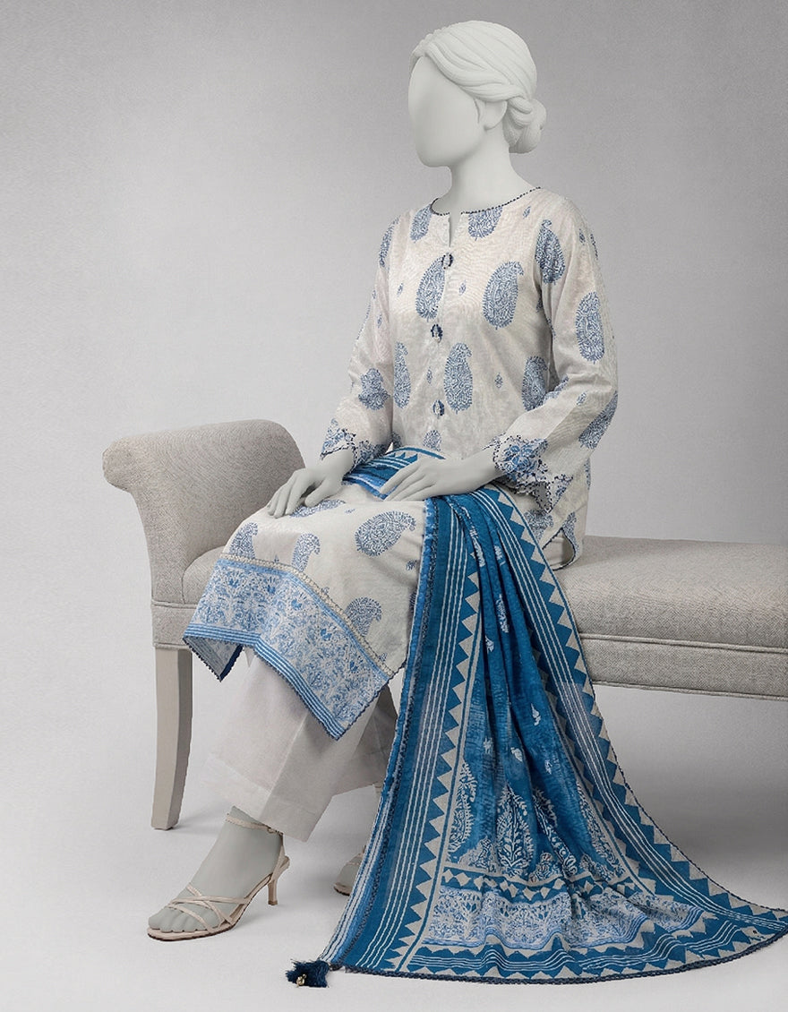 MULTICOLOR LAWN EMBROIDERED UNSTITCHED 3PC