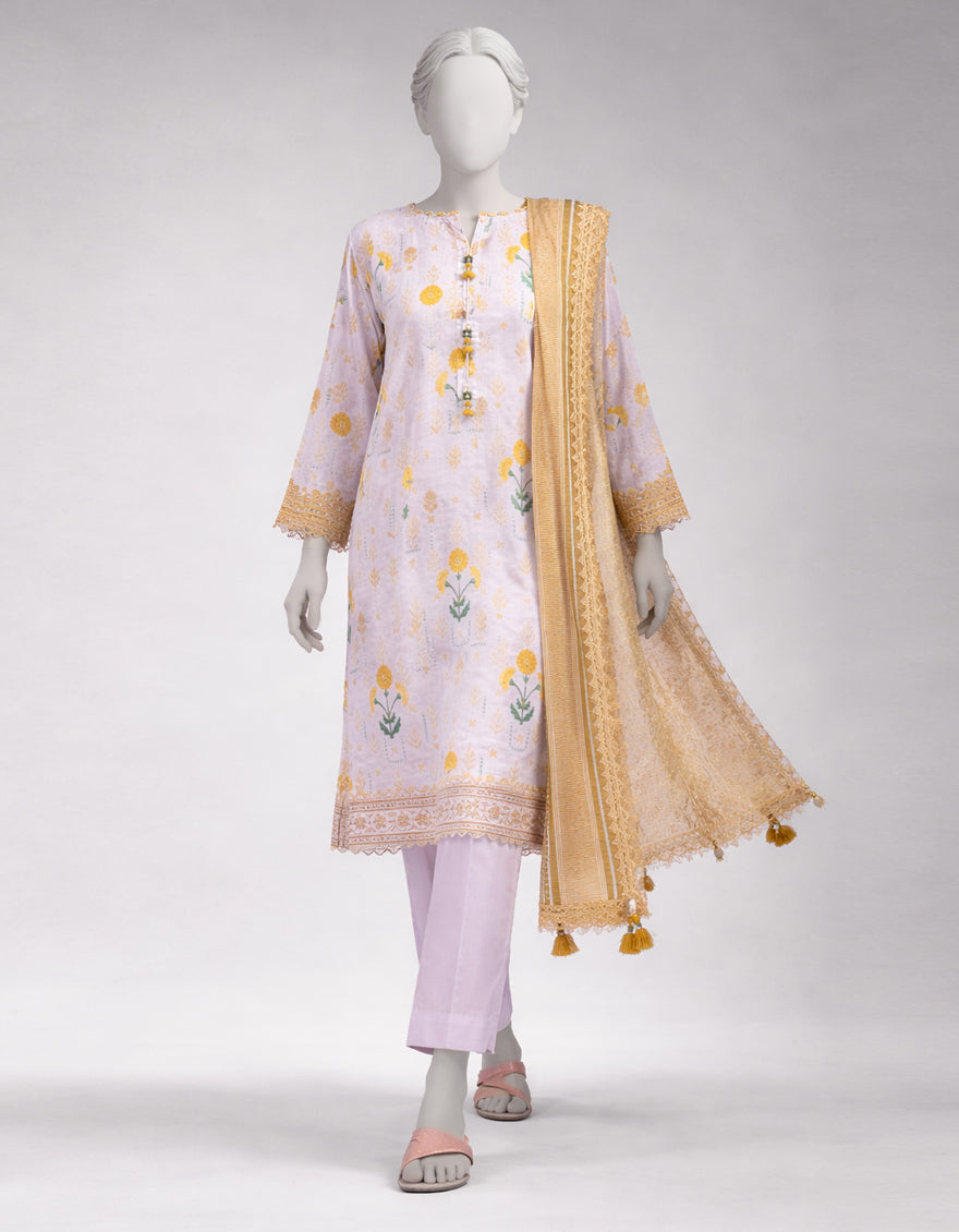 MULTICOLOR LAWN EMBROIDERED UNSTITCHED 3PC