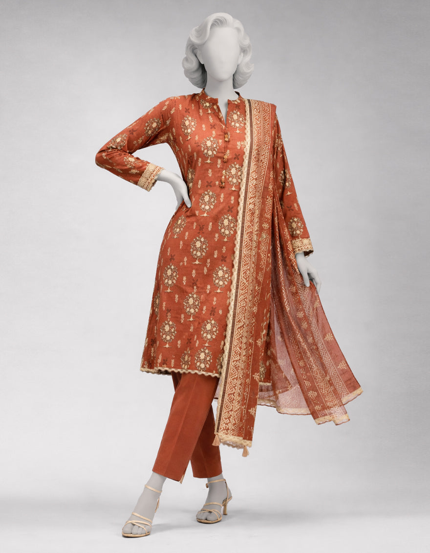 MULTICOLOR LAWN EMBROIDERED UNSTITCHED 3PC