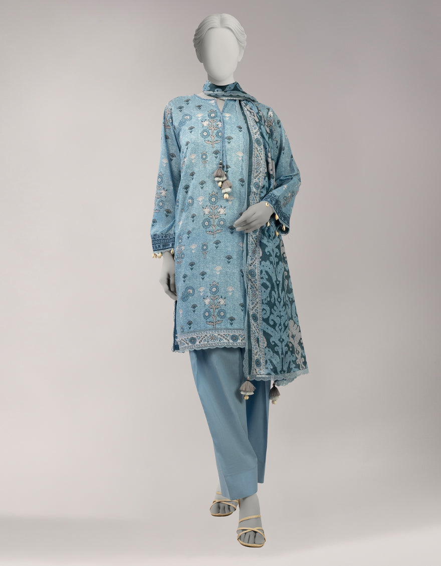 MULTICOLOR LAWN EMBROIDERED UNSTITCHED 3PC