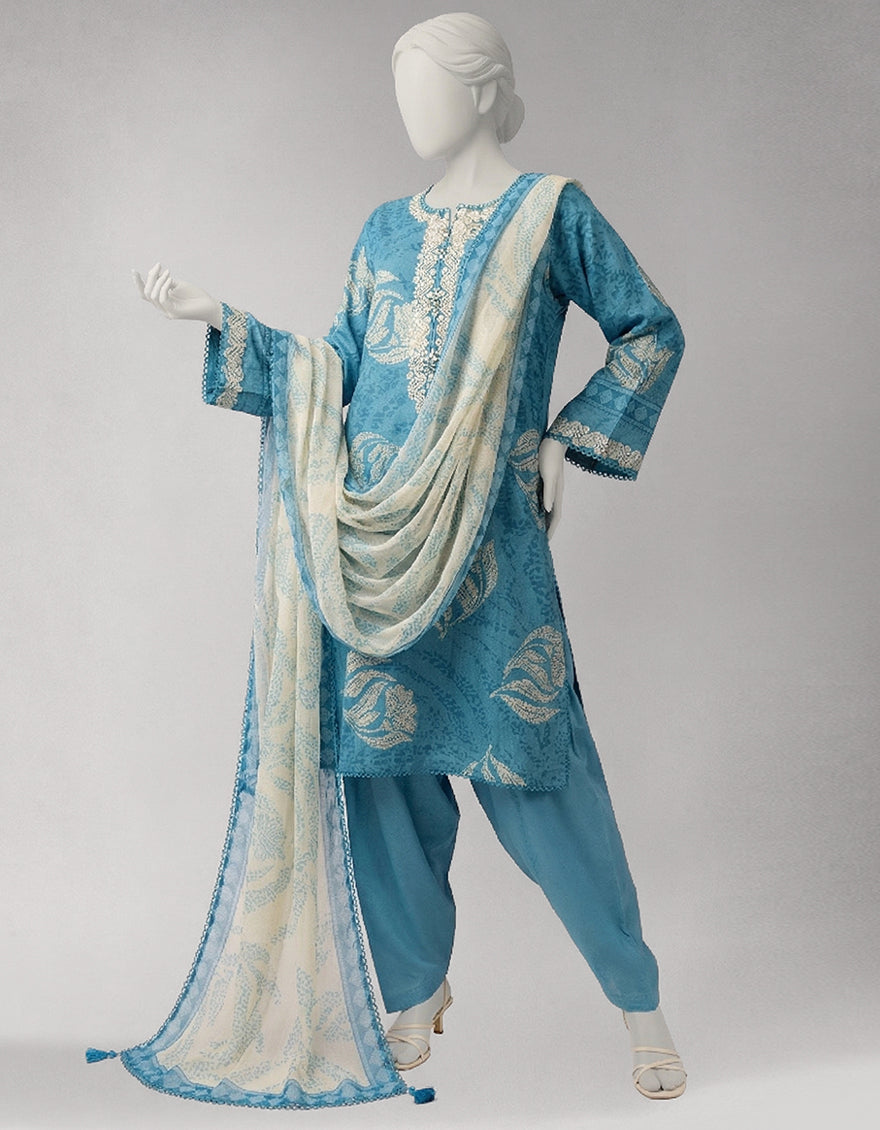MULTICOLOR LAWN EMBROIDERED UNSTITCHED 3PC