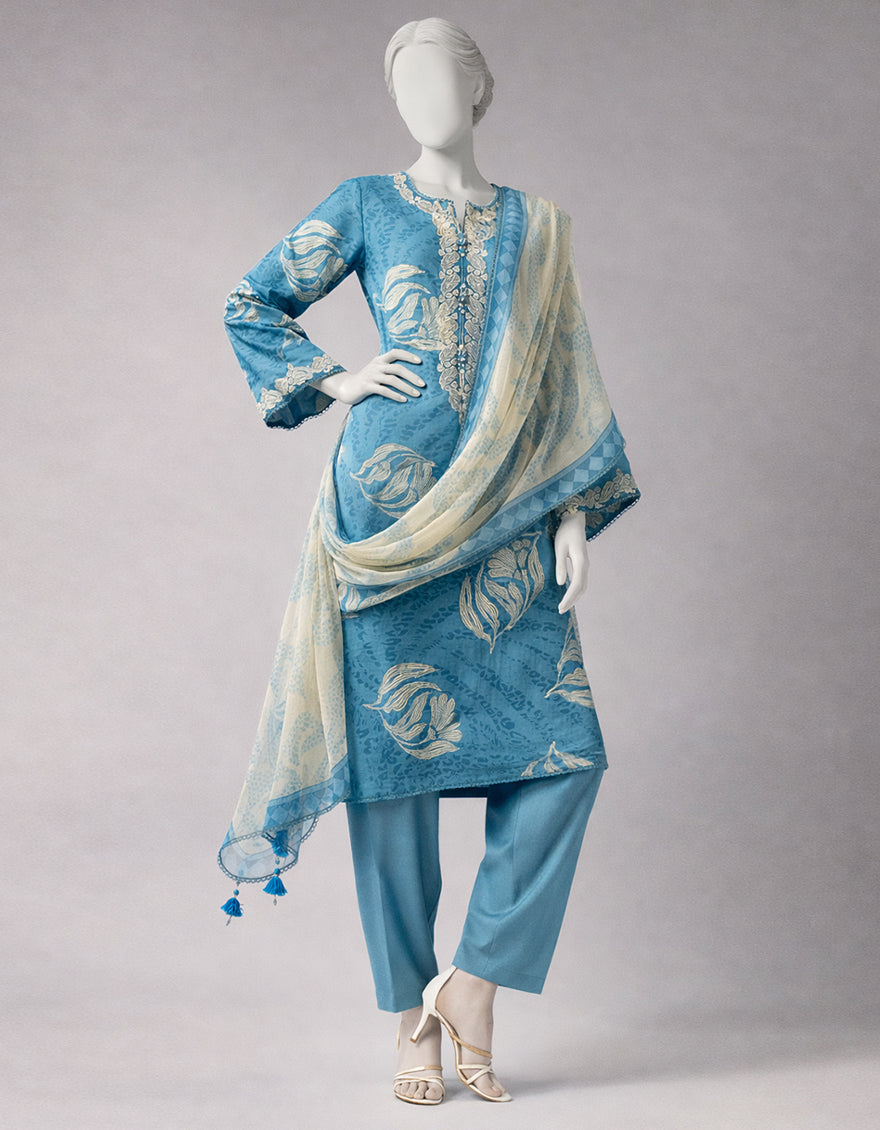 MULTICOLOR LAWN EMBROIDERED UNSTITCHED 3PC