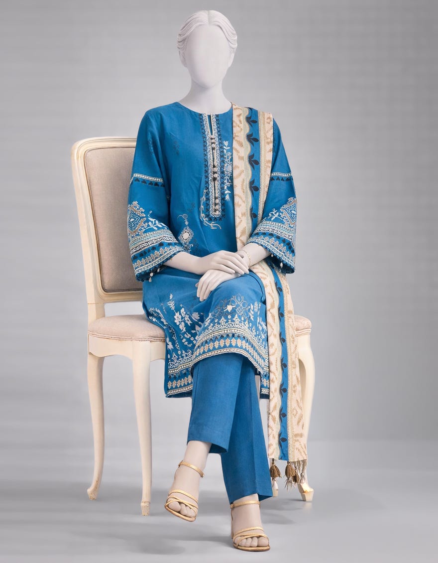 MULTICOLOR LAWN EMBROIDERED UNSTITCHED 3PC