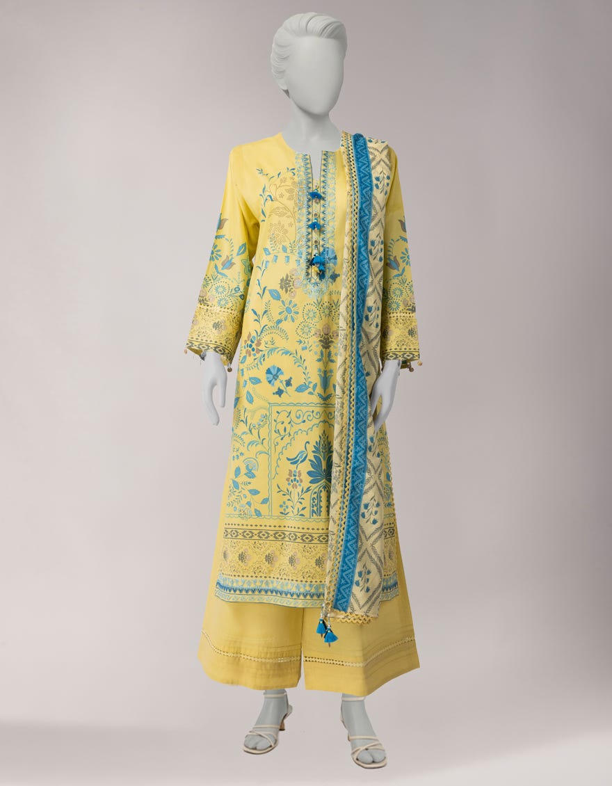 MULTICOLOR LAWN EMBROIDERED UNSTITCHED 3PC