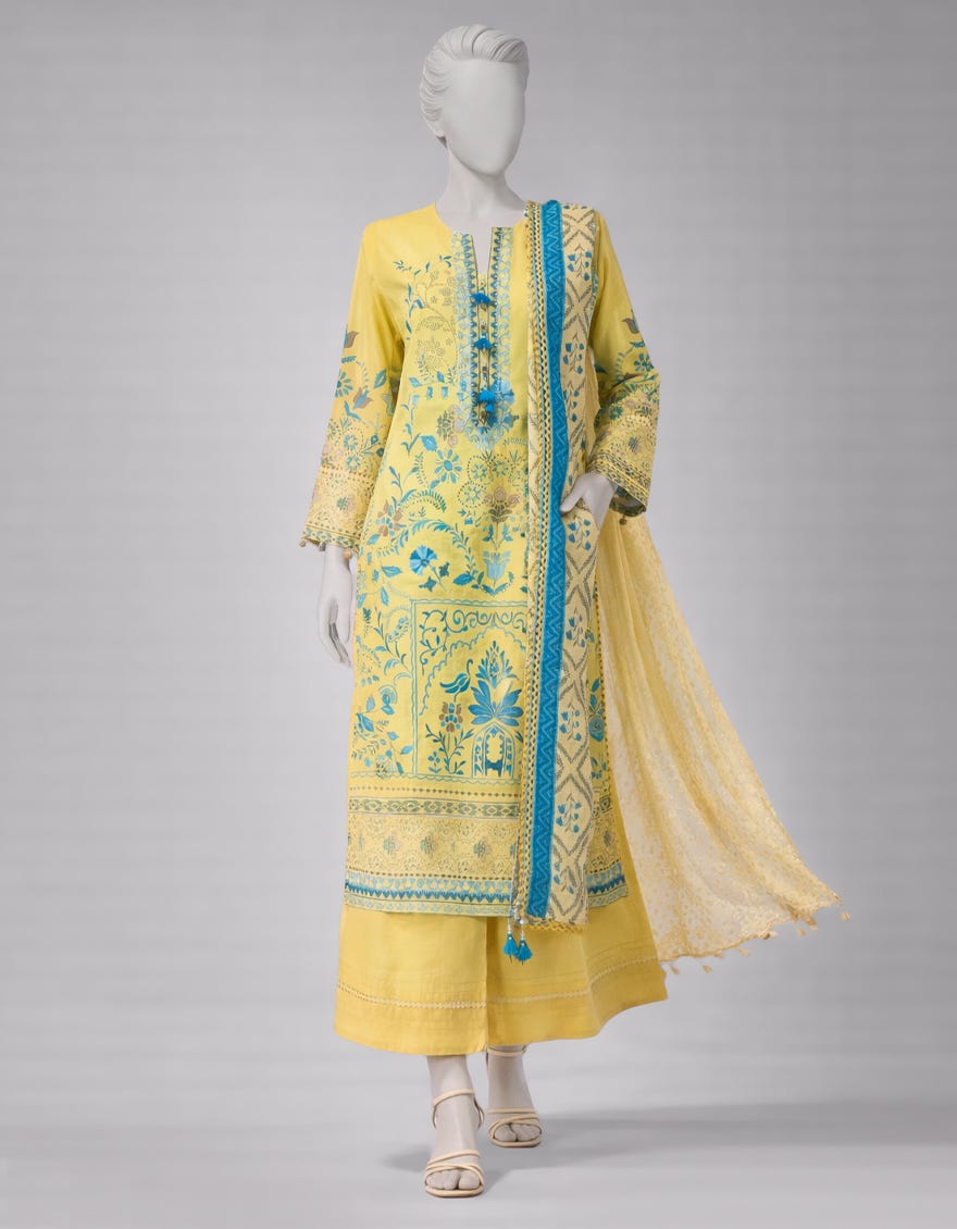 MULTICOLOR LAWN EMBROIDERED UNSTITCHED 3PC