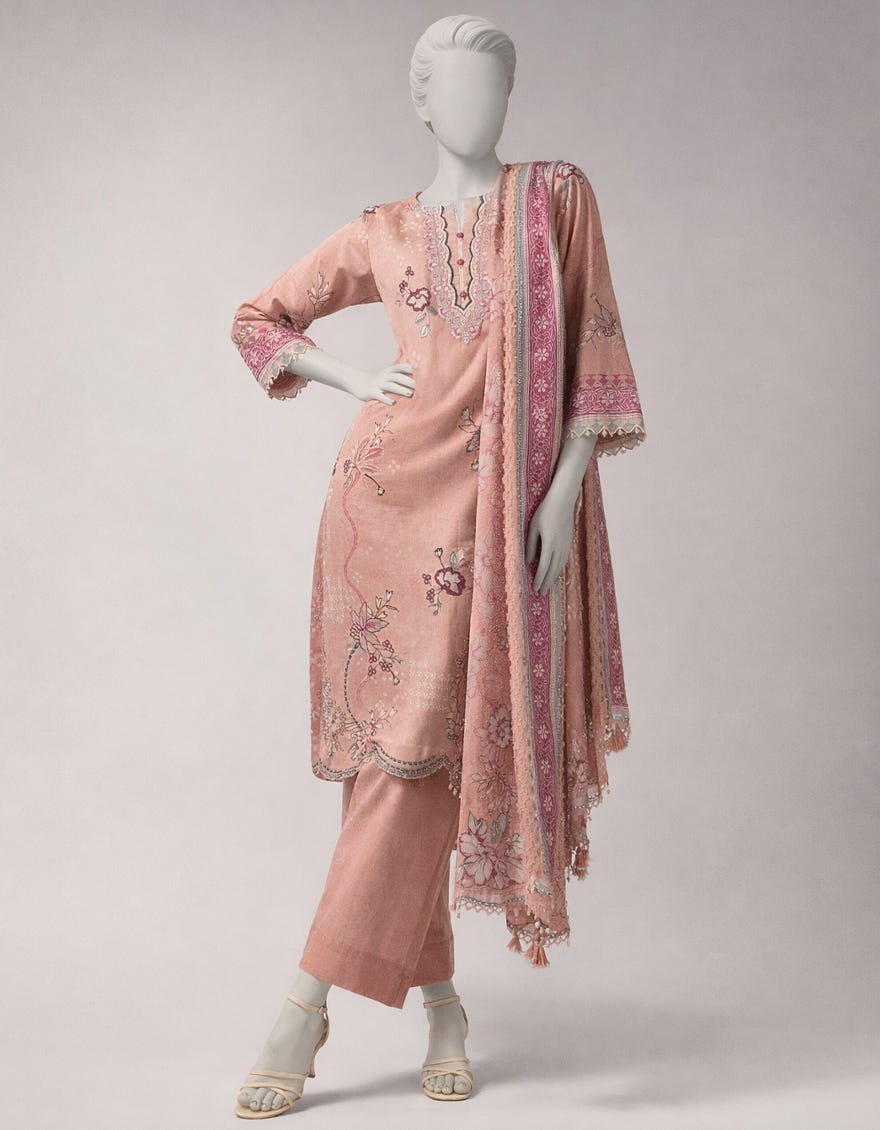 MULTICOLOR LAWN EMBROIDERED UNSTITCHED 3PC