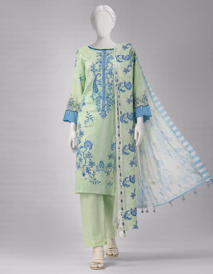 MULTICOLOR LAWN EMBROIDERED UNSTITCHED 3PC