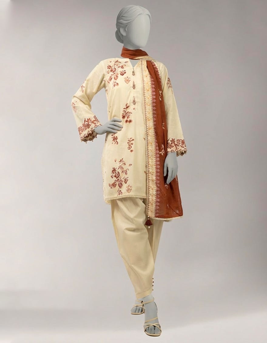 MULTICOLOR LAWN EMBROIDERED UNSTITCHED 3PC