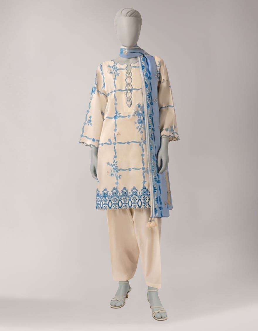 MULTICOLOR LAWN EMBROIDERED UNSTITCHED 3PC