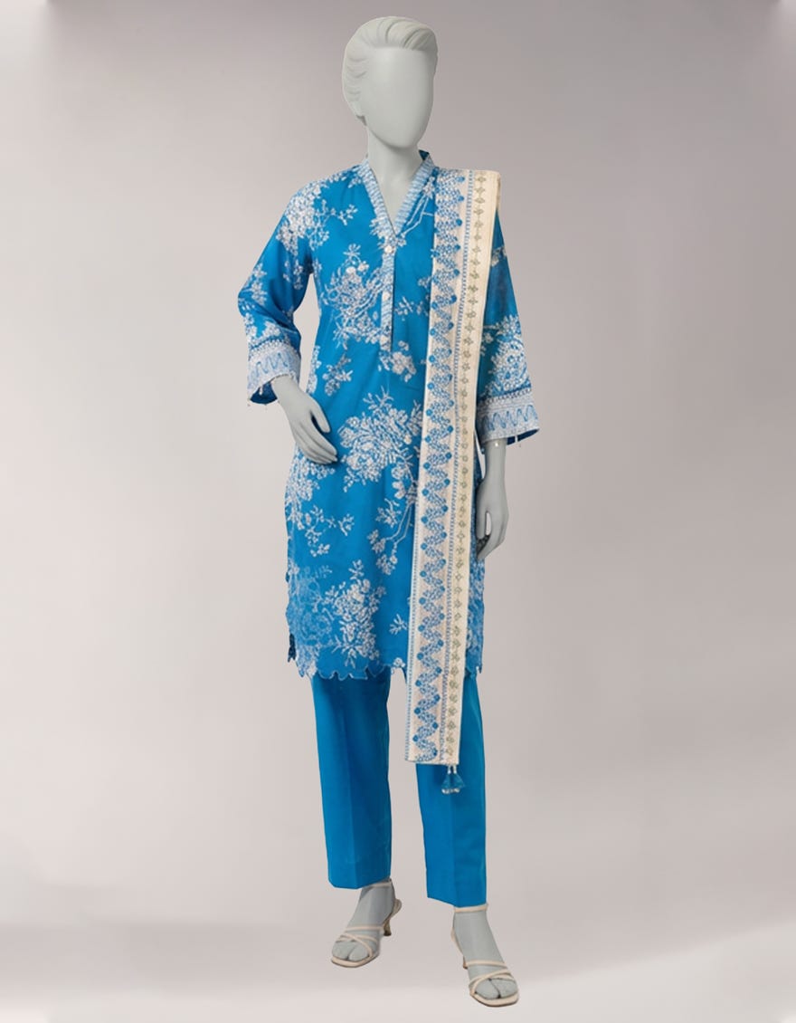 MULTICOLOR LAWN EMBROIDERED UNSTITCHED 3PC