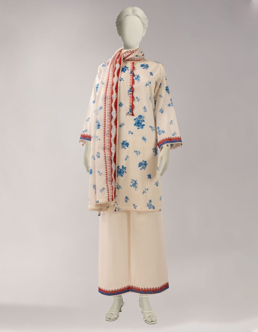 MULTICOLOR LAWN EMBROIDERED UNSTITCHED 3PC