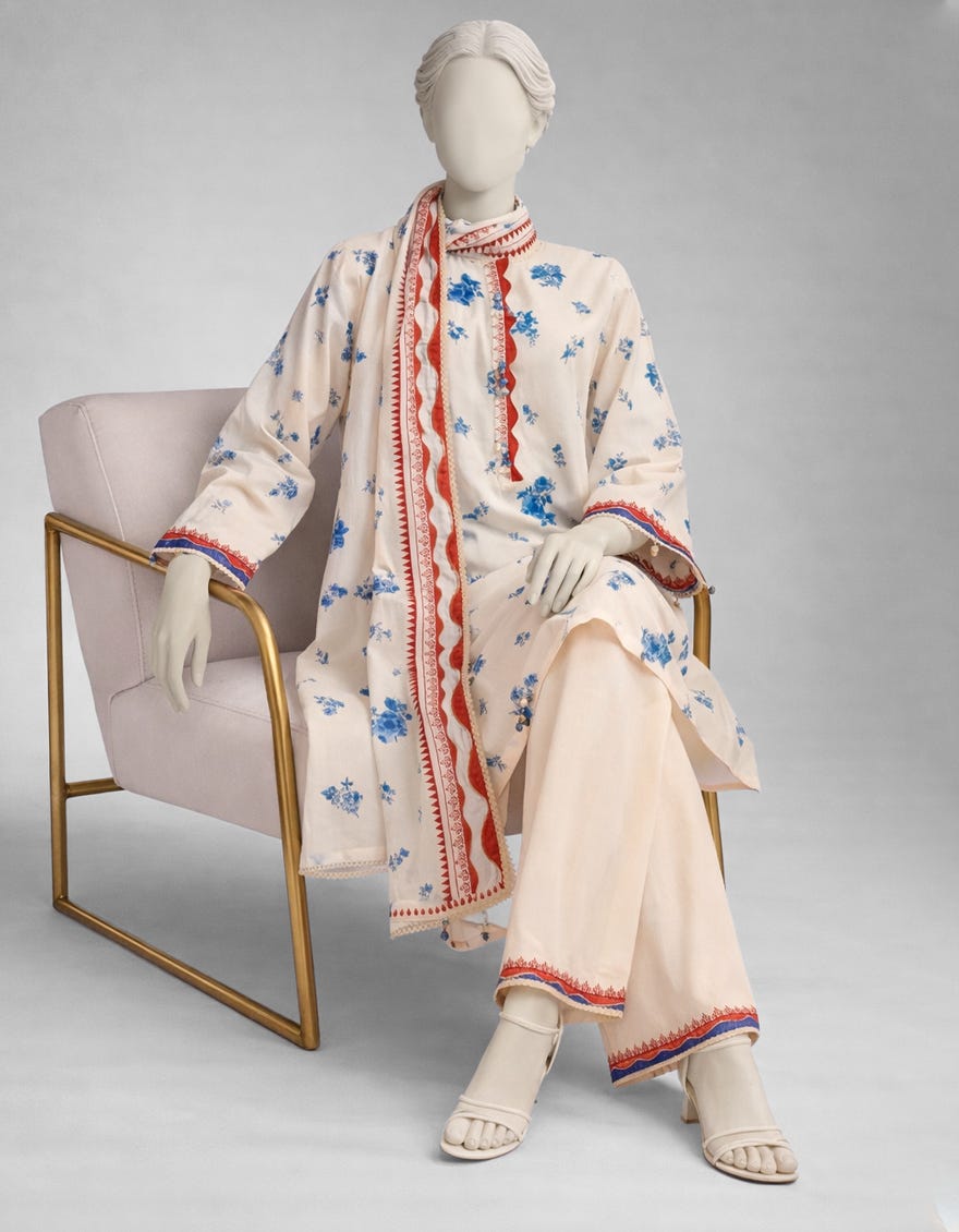 MULTICOLOR LAWN EMBROIDERED UNSTITCHED 3PC
