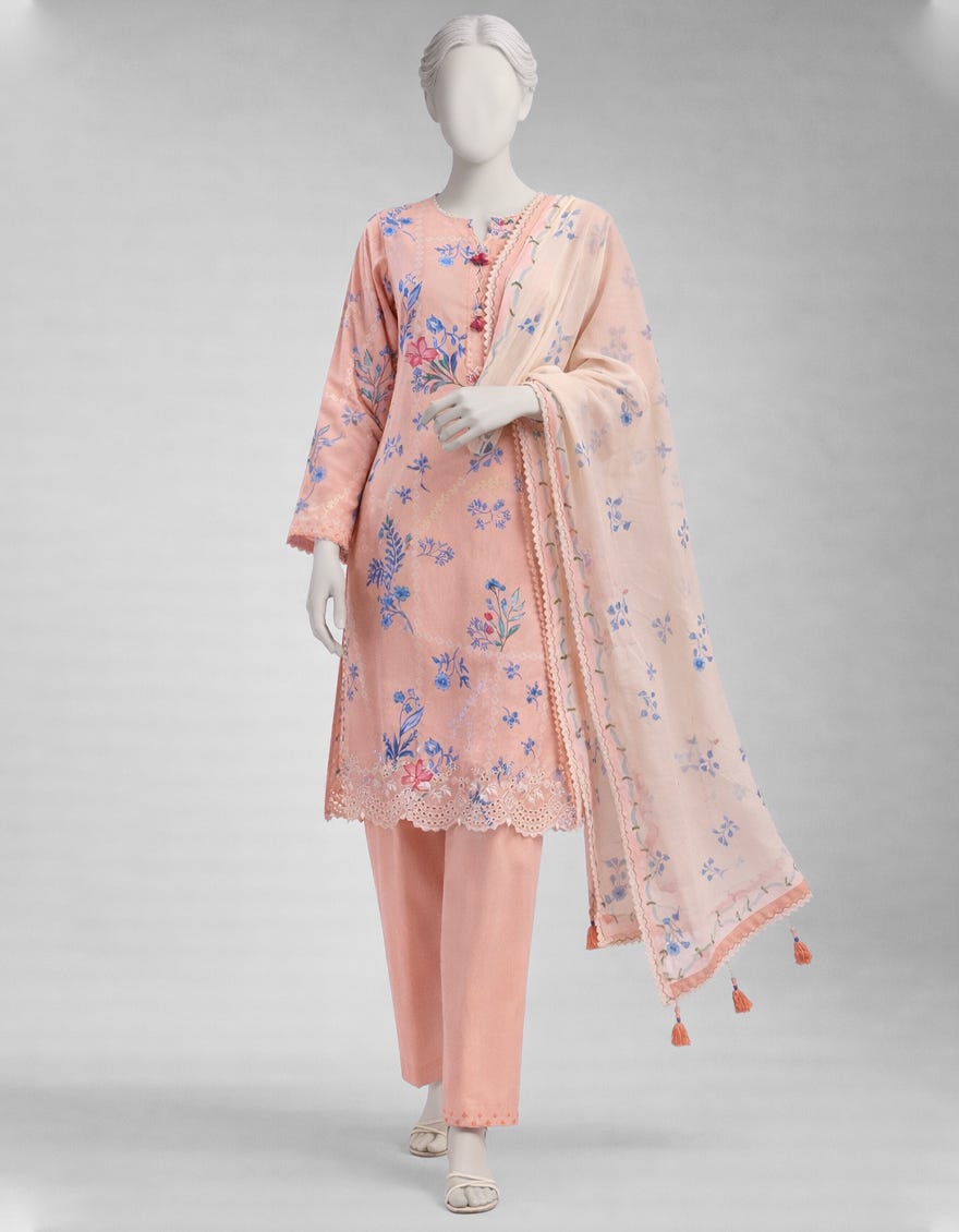 MULTICOLOR LAWN EMBROIDERED UNSTITCHED 3PC