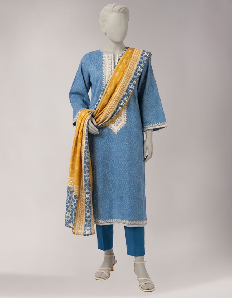MULTICOLOR LAWN EMBROIDERED UNSTITCHED 3PC