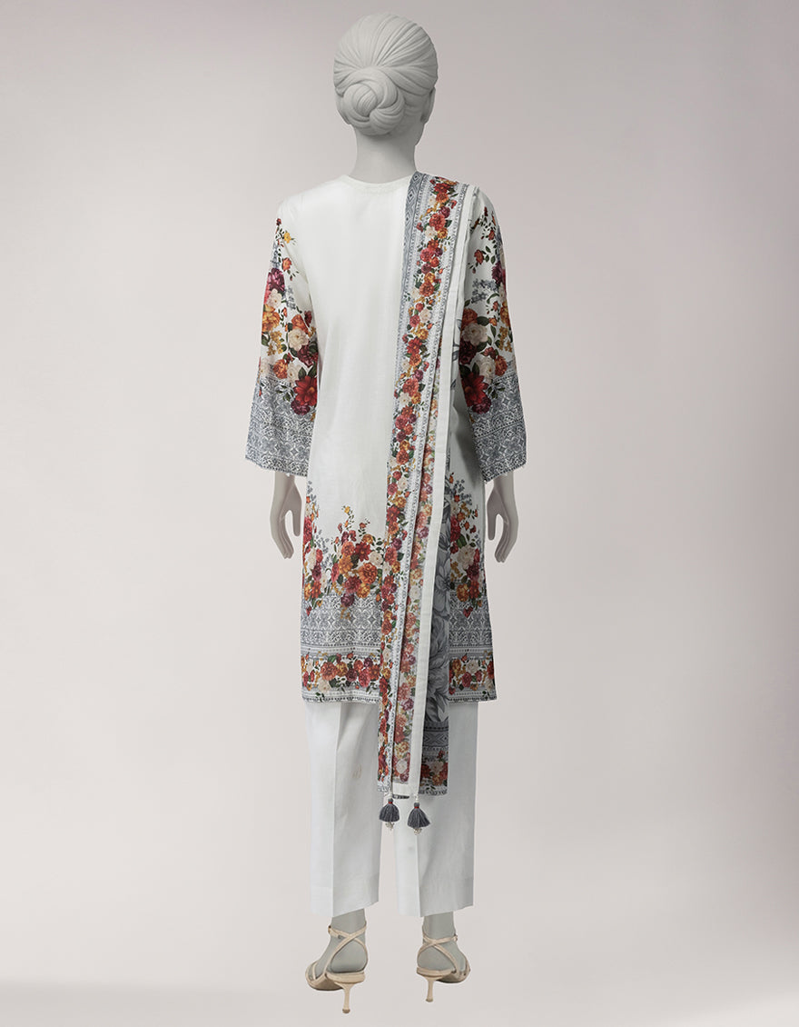 MULTICOLOR LAWN EMBROIDERED UNSTITCHED 3PC