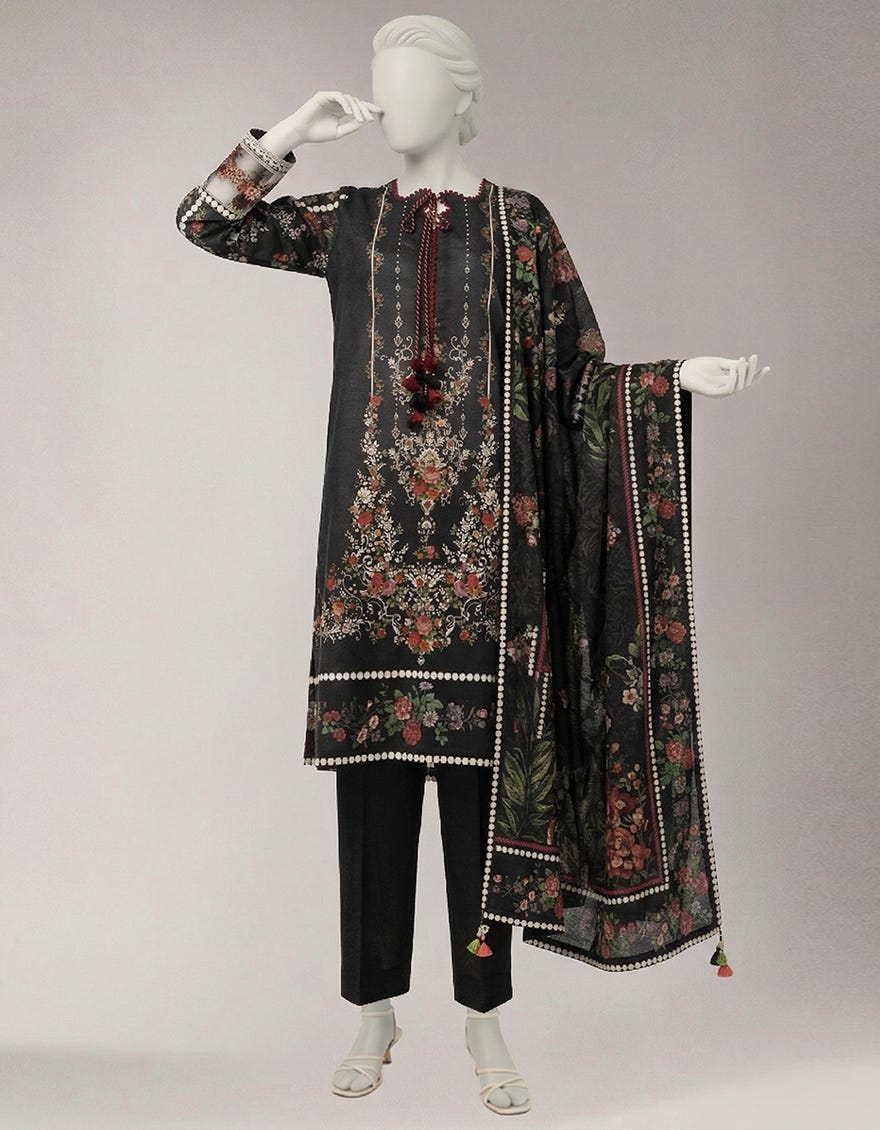 MULTICOLOR LAWN EMBROIDERED UNSTITCHED 3PC