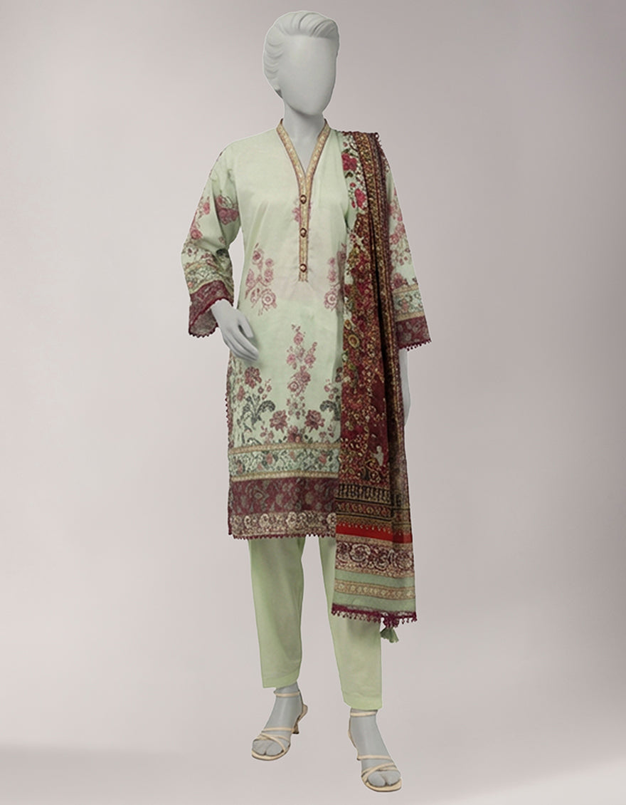 MULTICOLOR LAWN EMBROIDERED UNSTITCHED 3PC