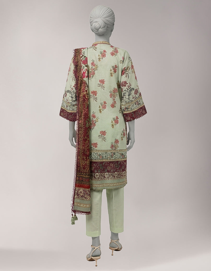 MULTICOLOR LAWN EMBROIDERED UNSTITCHED 3PC