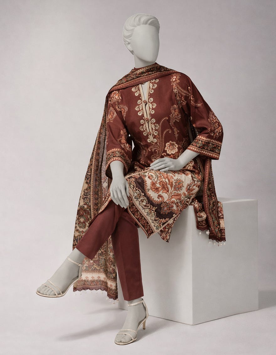 MULTICOLOR LAWN EMBROIDERED UNSTITCHED 3PC