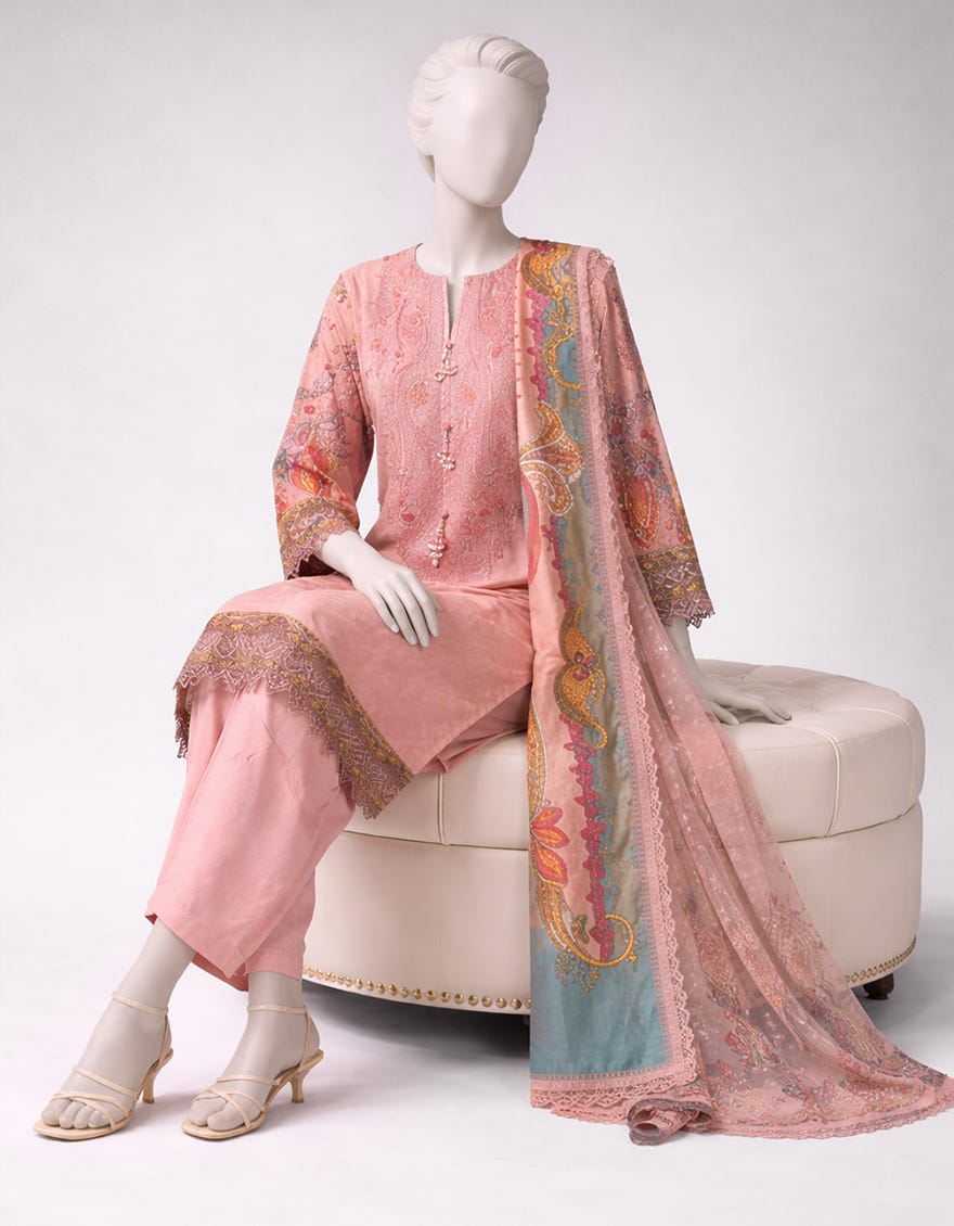 MULTICOLOR LAWN EMBROIDERED UNSTITCHED 3PC