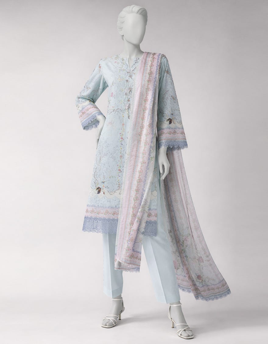 MULTICOLOR LAWN EMBROIDERED UNSTITCHED 3PC