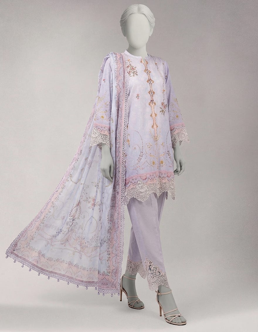 MULTICOLOR LAWN EMBROIDERED UNSTITCHED 3PC