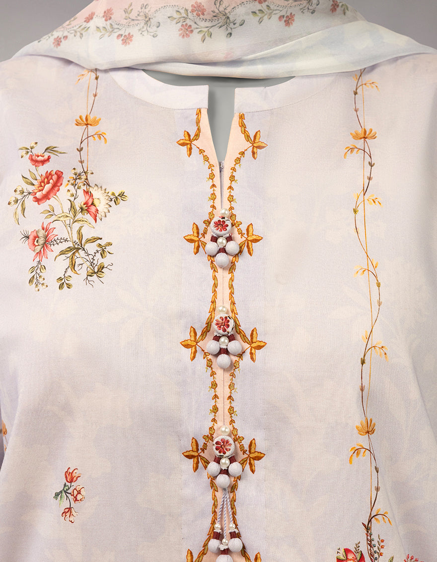 MULTICOLOR LAWN EMBROIDERED UNSTITCHED 3PC