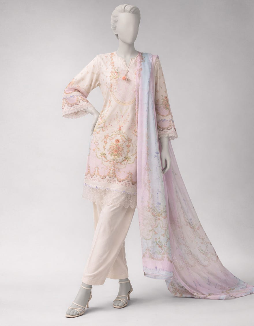 MULTICOLOR LAWN EMBROIDERED UNSTITCHED 3PC