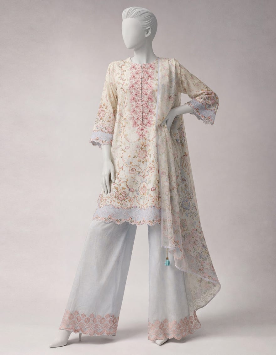 MULTICOLOR LAWN EMBROIDERED UNSTITCHED 3PC