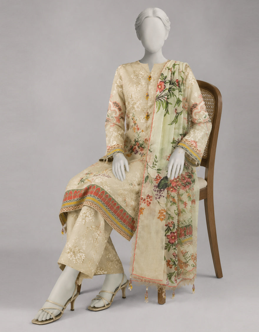 MULTICOLOR LAWN EMBROIDERED UNSTITCHED 3PC