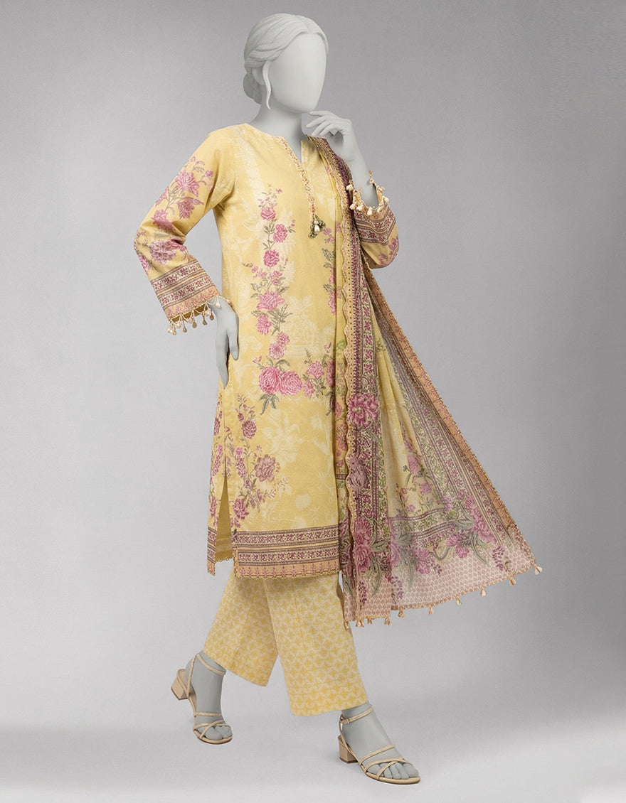 MULTICOLOR LAWN EMBROIDERED UNSTITCHED 3PC