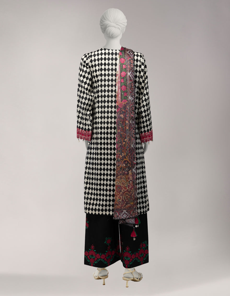 MULTICOLOR LAWN EMBROIDERED UNSTITCHED 3PC