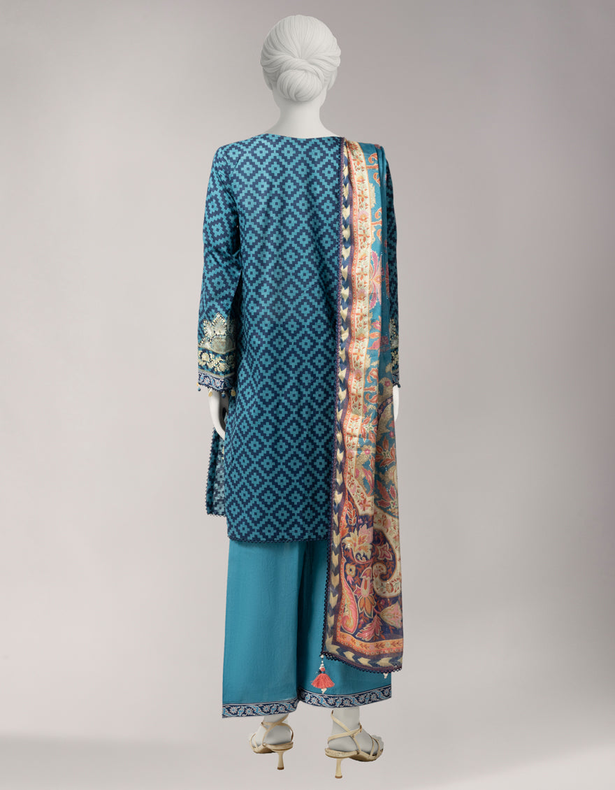 MULTICOLOR LAWN EMBROIDERED UNSTITCHED 3PC