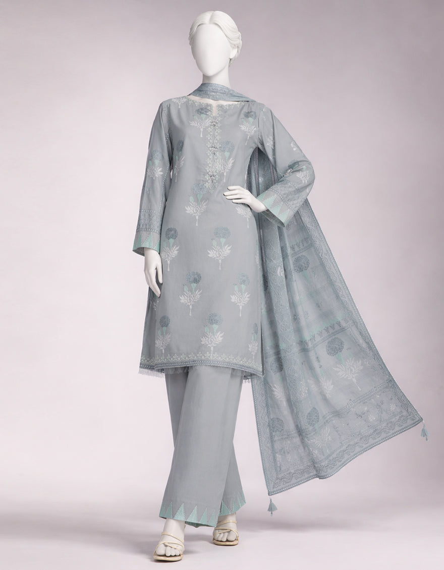 OFF WHITE LAWN EMBROIDERED UNSTITCHED 3PC