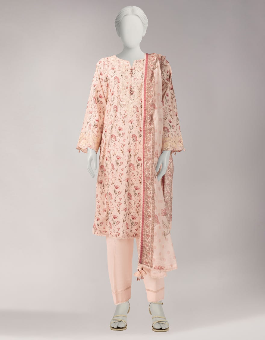 MULTICOLOR LAWN EMBROIDERED UNSTITCHED 3PC