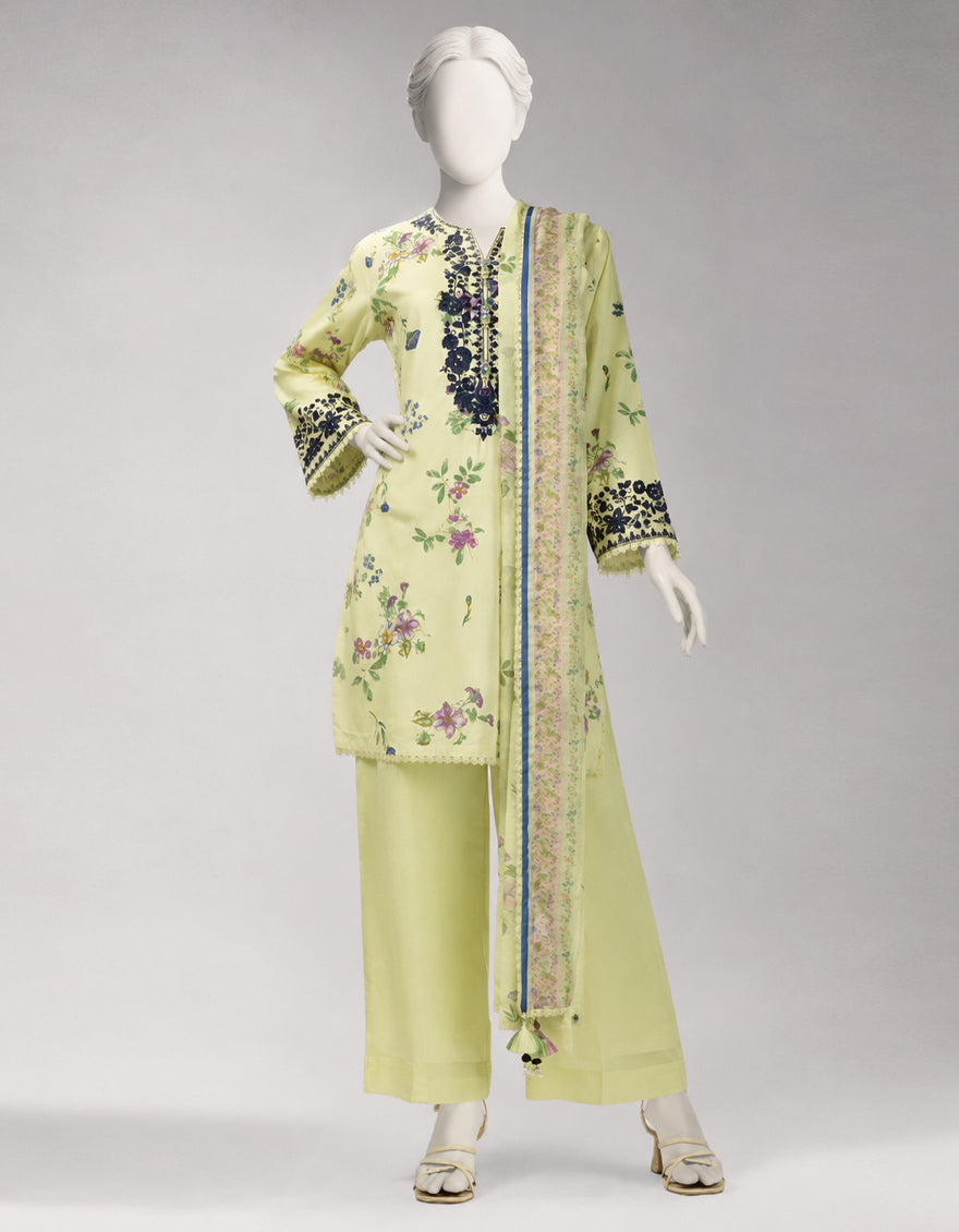 MULTICOLOR LAWN EMBROIDERED UNSTITCHED 3PC