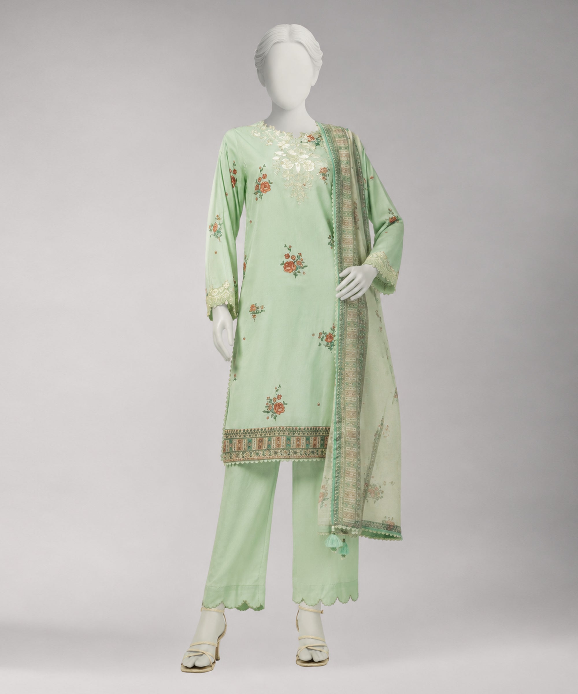 MULTICOLOR LAWN EMBROIDERED UNSTITCHED 3PC