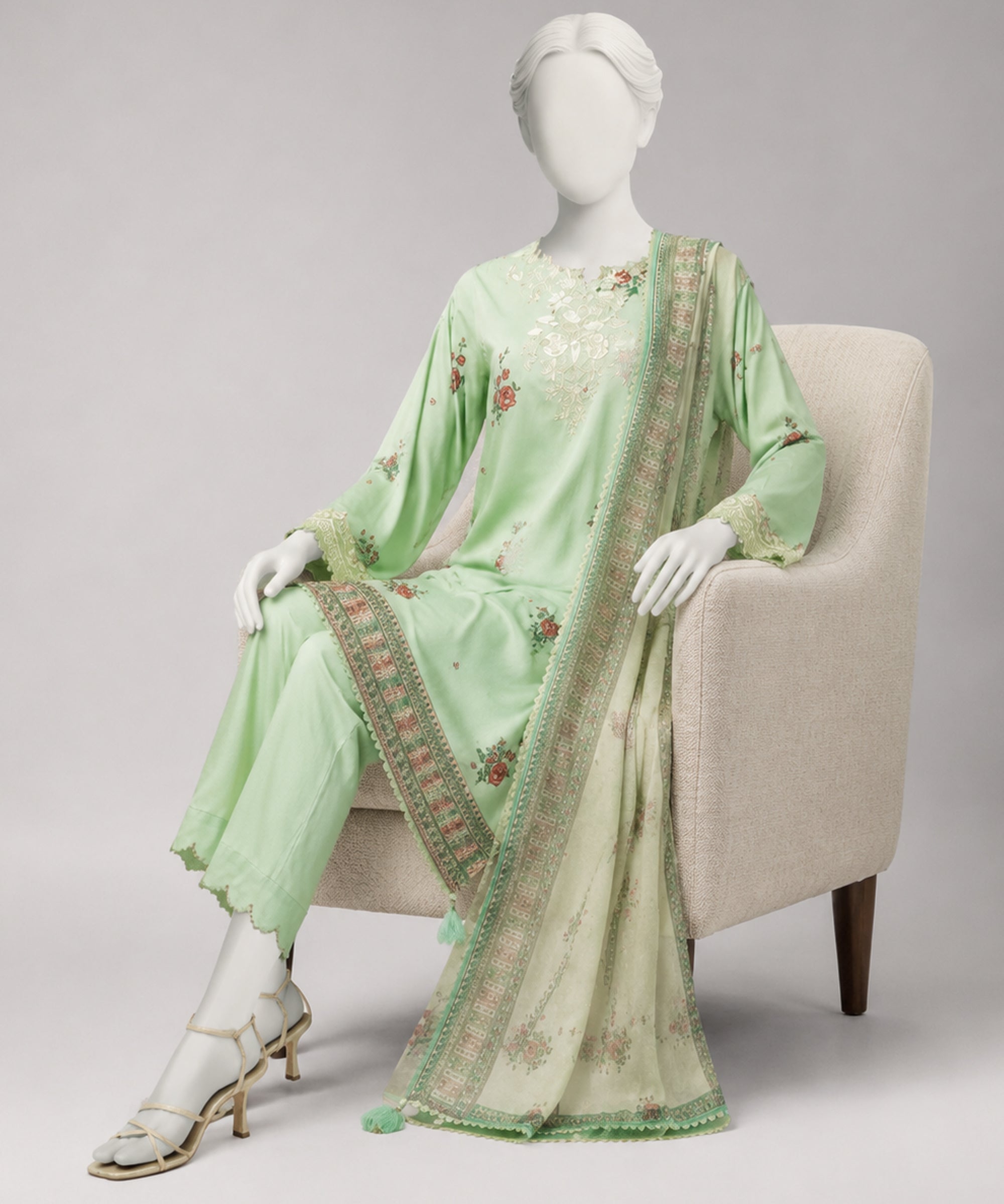 MULTICOLOR LAWN EMBROIDERED UNSTITCHED 3PC