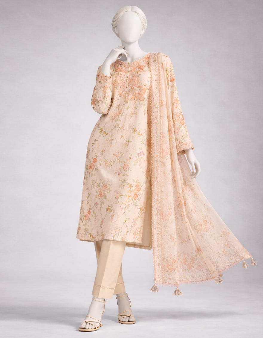MULTICOLOR LAWN EMBROIDERED UNSTITCHED 3PC